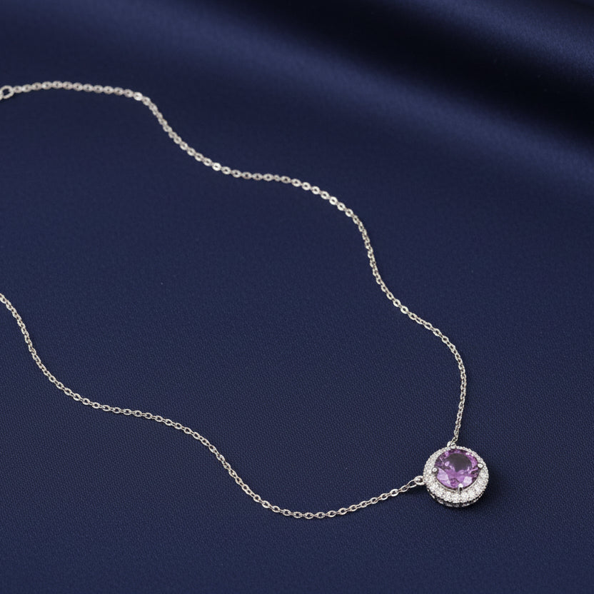 Bound Jewels Royale Round 3A Zircon Pendant - Rhodium