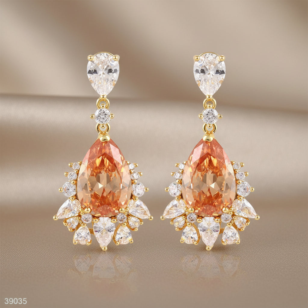 Bound Jewels Luxury Zircon Drop Earrings - Rhodium