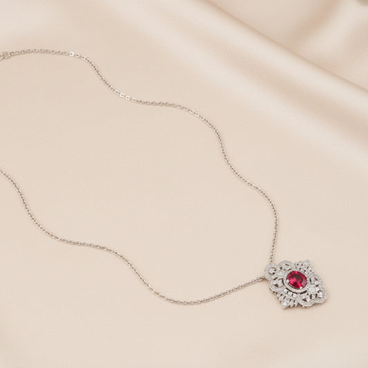 Bound Jewels Luxury Formal 3A Zircon Pendant - Rhodium