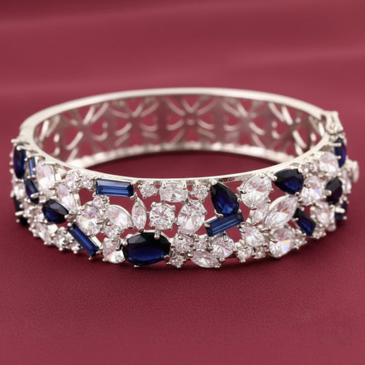 Bound Jewels Radiance Multi-Faceted Zircon Statement Bracelet - Rhodium