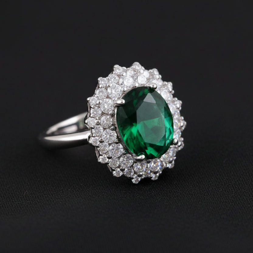 Bound Jewels Luxury Delicate Oval 3A Zircon Ring - Rhodium