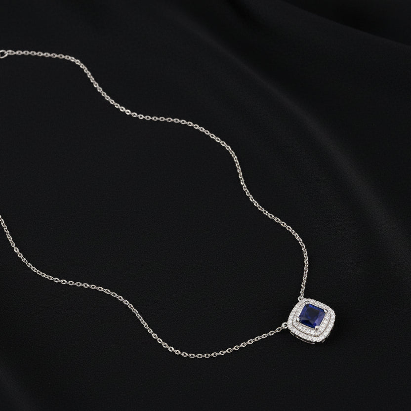 Bound Jewels Radiant Double-Line Square Zircon Pendant