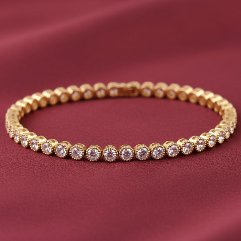 Bound Jewels Classic Round Gold Tennis Bracelet