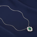 Rhodium pendant by Bound Jewels featuring artistic pattern and 3A zircon stones, elegantly designed for a stylish look.