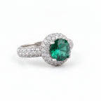 Rhodium-plated Bound Jewels zircon solitaire pave bezel ring with a sparkling center stone and elegant band design.