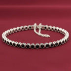 Classic round zircon tennis bracelet by Bound Jewels, showcasing sparkling zircon stones set in a sleek design.