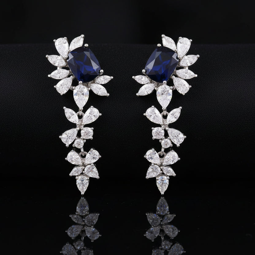 Bound Jewels Long Drop Zircon Earrings