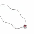 Rhodium-plated Bound Jewels Royale round pendant featuring 3A zircon, elegantly designed with a sparkling finish.