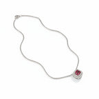 Rhodium double-line square zircon pendant by Bound Jewels, showcasing its radiant sparkle and elegant design.