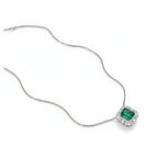 Luxury rhodium square zircon pendant by Bound Jewels, showcasing a sparkling design and elegant craftsmanship.