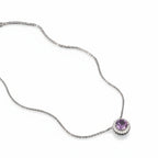 Rhodium-plated Bound Jewels Royale round 3A zircon pendant showcasing brilliant sparkle and elegant design.