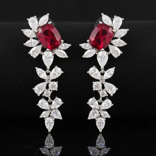 Bound Jewels Long Drop Zircon Earrings