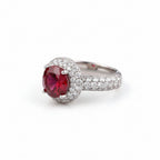 Rhodium-plated Bound Jewels zircon solitaire pave bezel ring with sparkling stone and elegant band design.