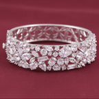 Rhodium multi-faceted zircon statement bracelet by Bound Jewels, showcasing elegant design and sparkling gemstones.