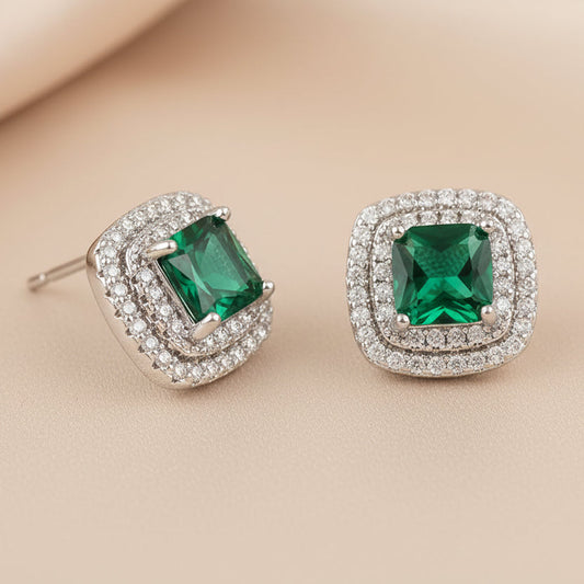 Bound Jewels Double Line Square Earrings