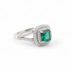 Rhodium square zircon ring by Bound Jewels, featuring an elegant design with sparkling stones set in a polished band.