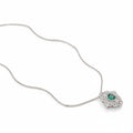 Rhodium-plated Bound Jewels luxury formal pendant featuring 3A zircon stones, elegantly designed for special occasions.