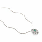 Rhodium-plated Bound Jewels luxury formal pendant featuring 3A zircon stones, elegantly designed for special occasions.