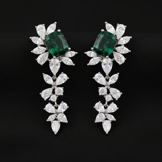 Bound Jewels Long Drop Zircon Earrings