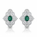 Rhodium-plated floral zircon stud earrings from Bound Jewels, showcasing intricate design and sparkling gemstones.