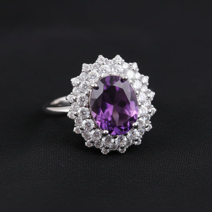 Bound Jewels Luxury Delicate Oval 3A Zircon Ring - Rhodium