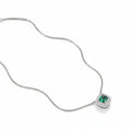 Rhodium double-line square zircon pendant from Bound Jewels, showcasing a radiant design and sparkling details.