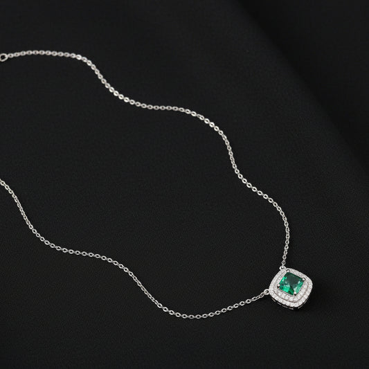 Bound Jewels Radiant Double-Line Square Zircon Pendant