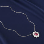 Rhodium pendant from Bound Jewels featuring an artistic pattern with 3A zircon stones, elegantly designed for any occasion.