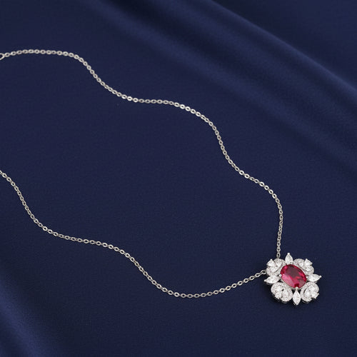 Bound Jewels 3A Zircon Artistic Pattern Pendant - Rhodium