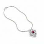 Rhodium-plated 3A zircon pendant from Bound Jewels, showcasing intricate design and luxurious sparkle.