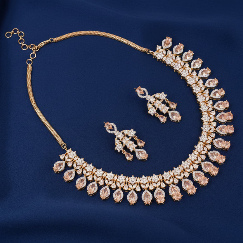 Bound Jewels Floral Petal Drop Choker Set