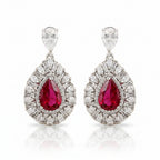 Rhodium drop-shaped earrings featuring luxury zircon stones by Bound Jewels, elegantly designed for a refined look.