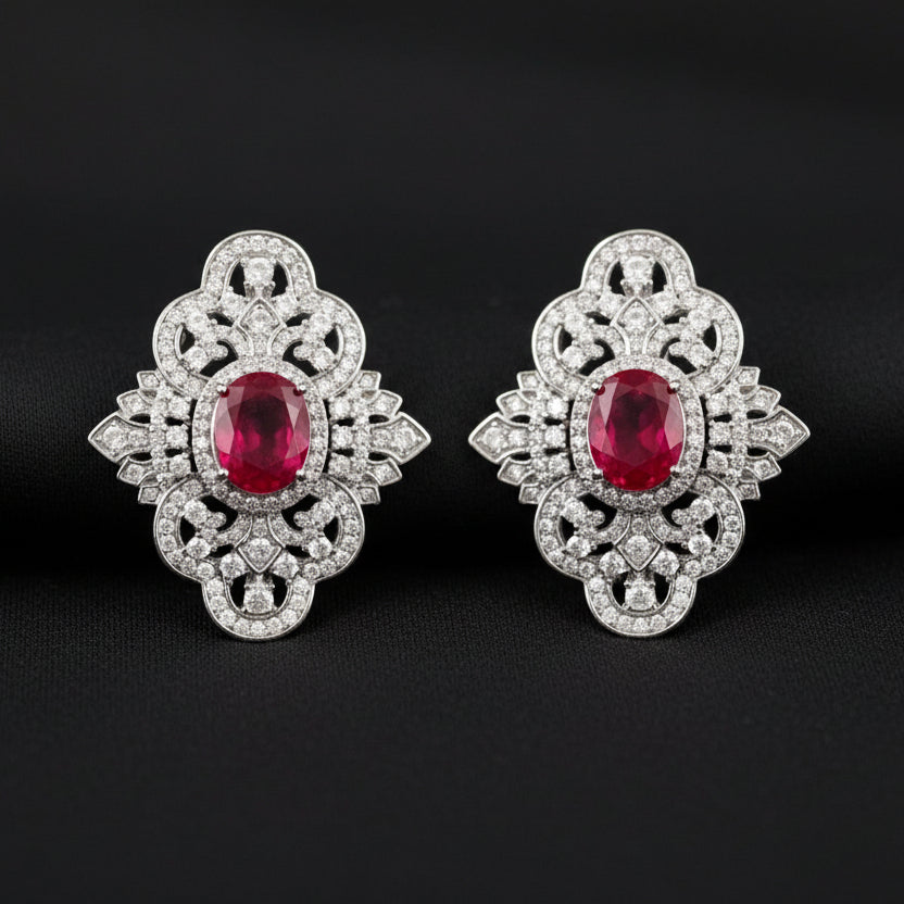 Bound Jewels Luxury Floral Zircon Stud Earrings