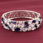 Rhodium multi-faceted zircon statement bracelet by Bound Jewels with a dazzling design and elegant shine.