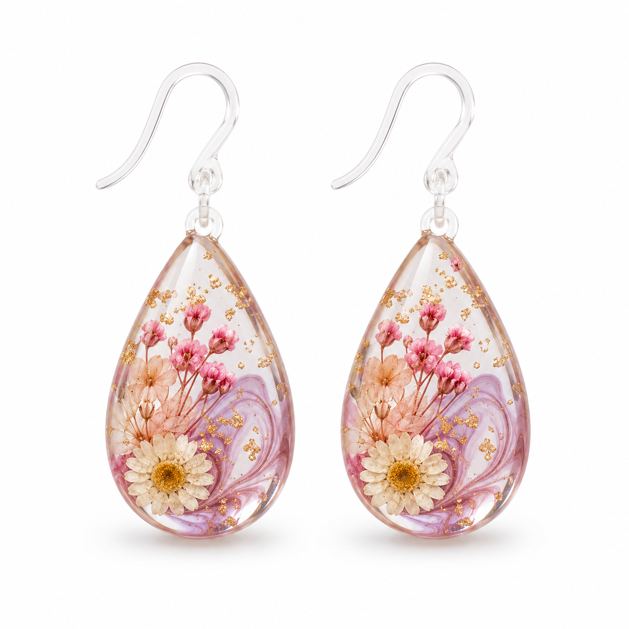 B &J  Handmade Resin Drop Earrings